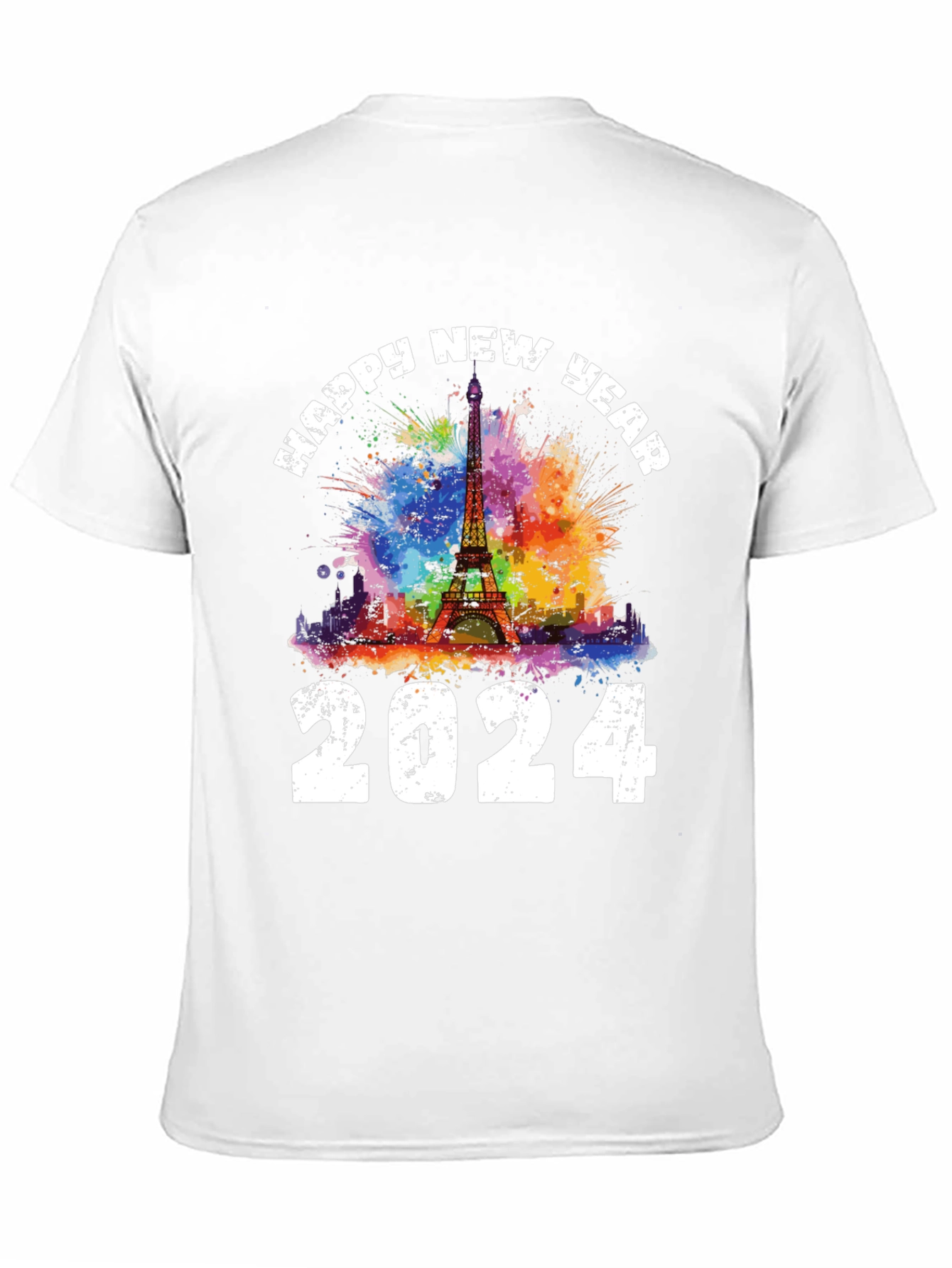 Happy New Year 2024 Eiffel Tower Graphic Tee