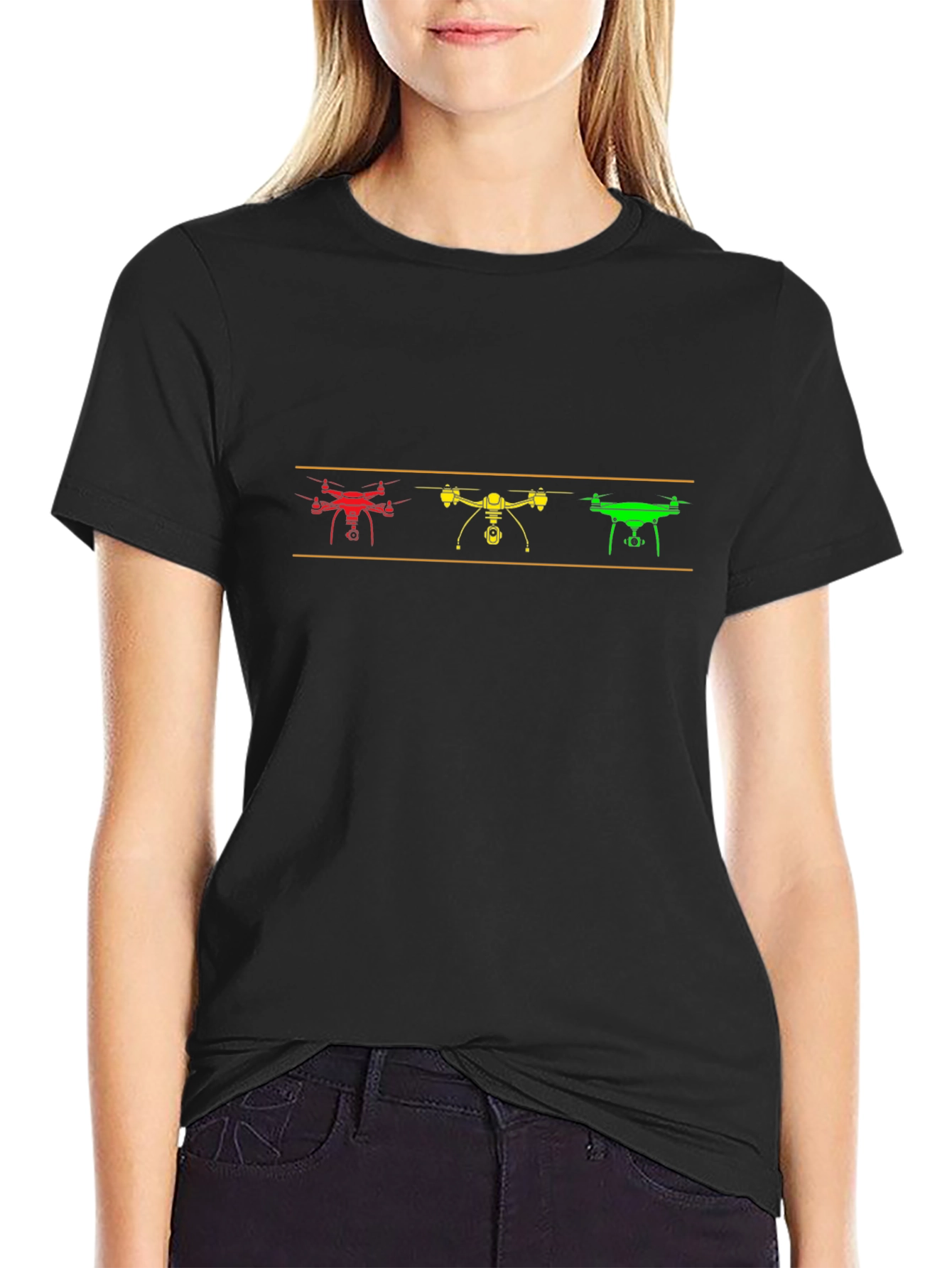 Drone Trio Graphic Tee - Black