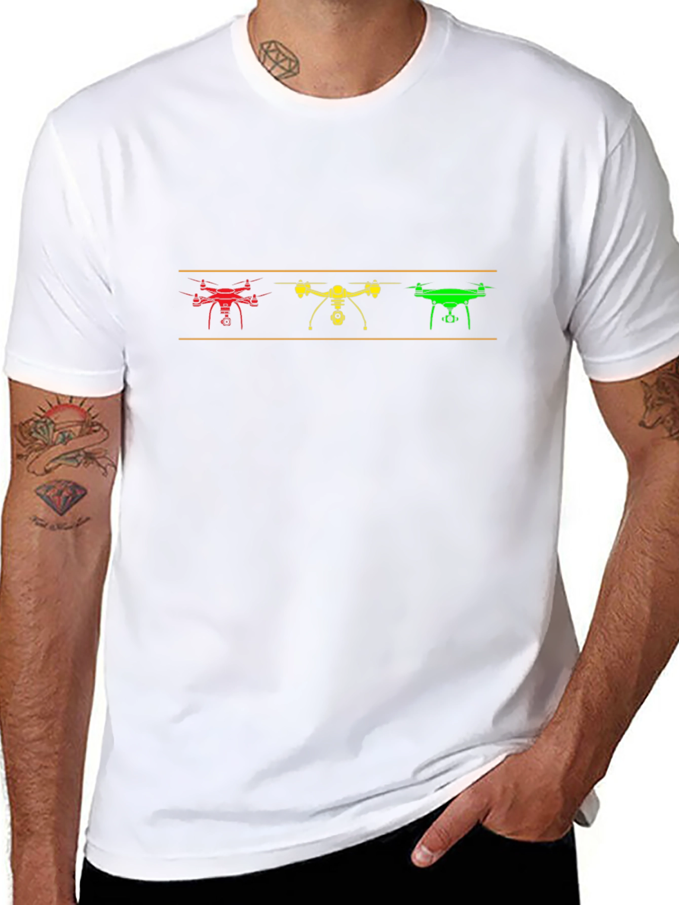 Drone Trio Graphic Tee - Black