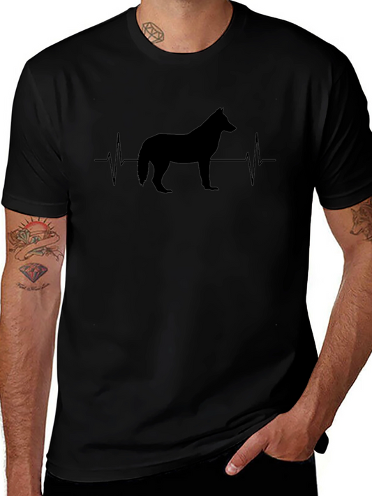 Dog Heartbeat Graphic Tee - Black