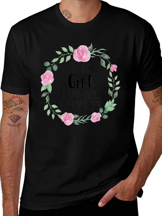 Floral Wreath Graphic Tee - To The Girl I Was