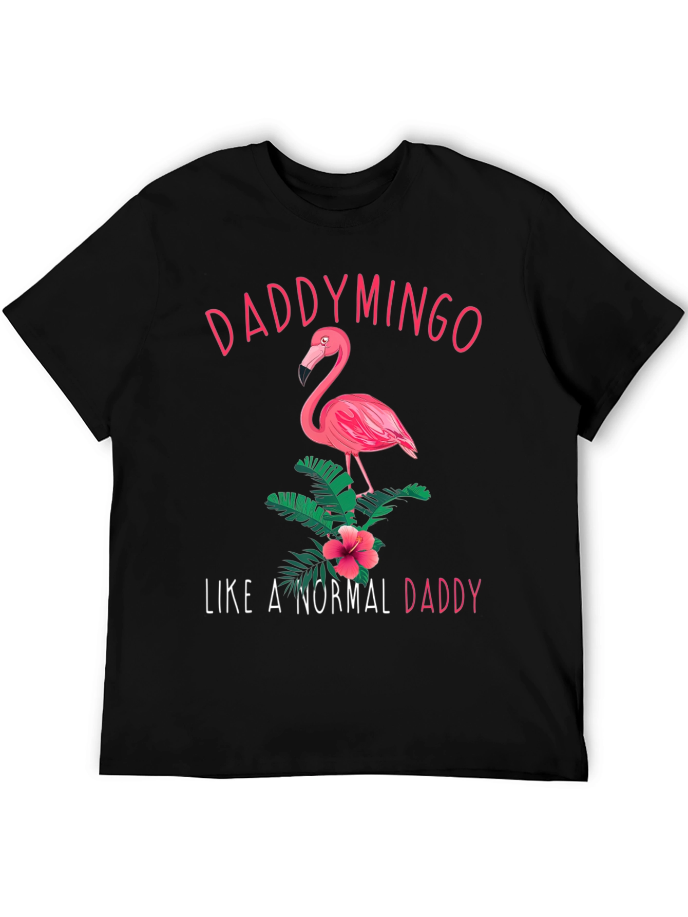 Daddymingo Flamingo Graphic Black T-Shirt
