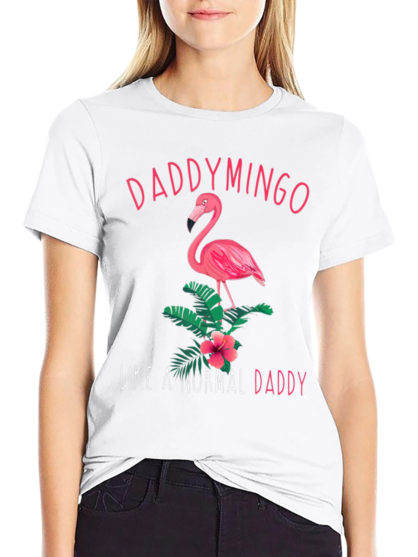 Daddymingo Flamingo Graphic Black T-Shirt
