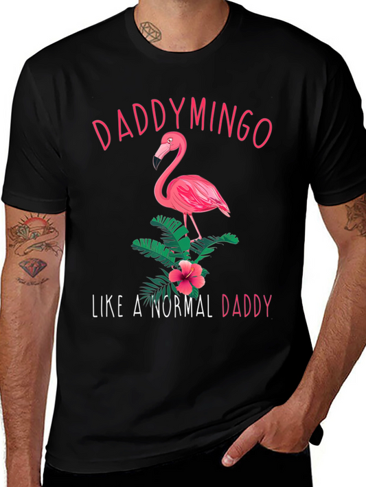 Daddymingo Flamingo Graphic Black T-Shirt