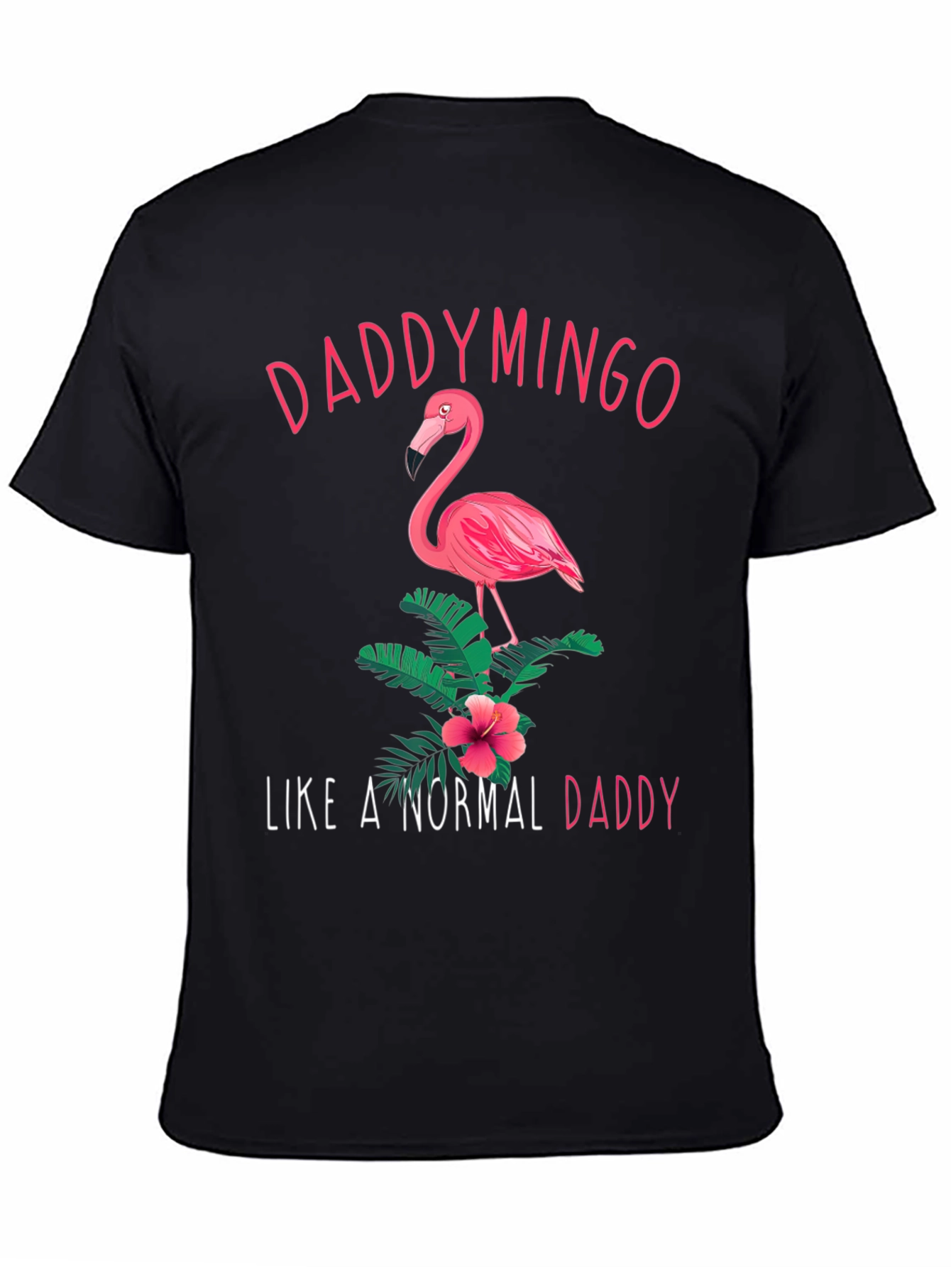 Daddymingo Flamingo Graphic Black T-Shirt