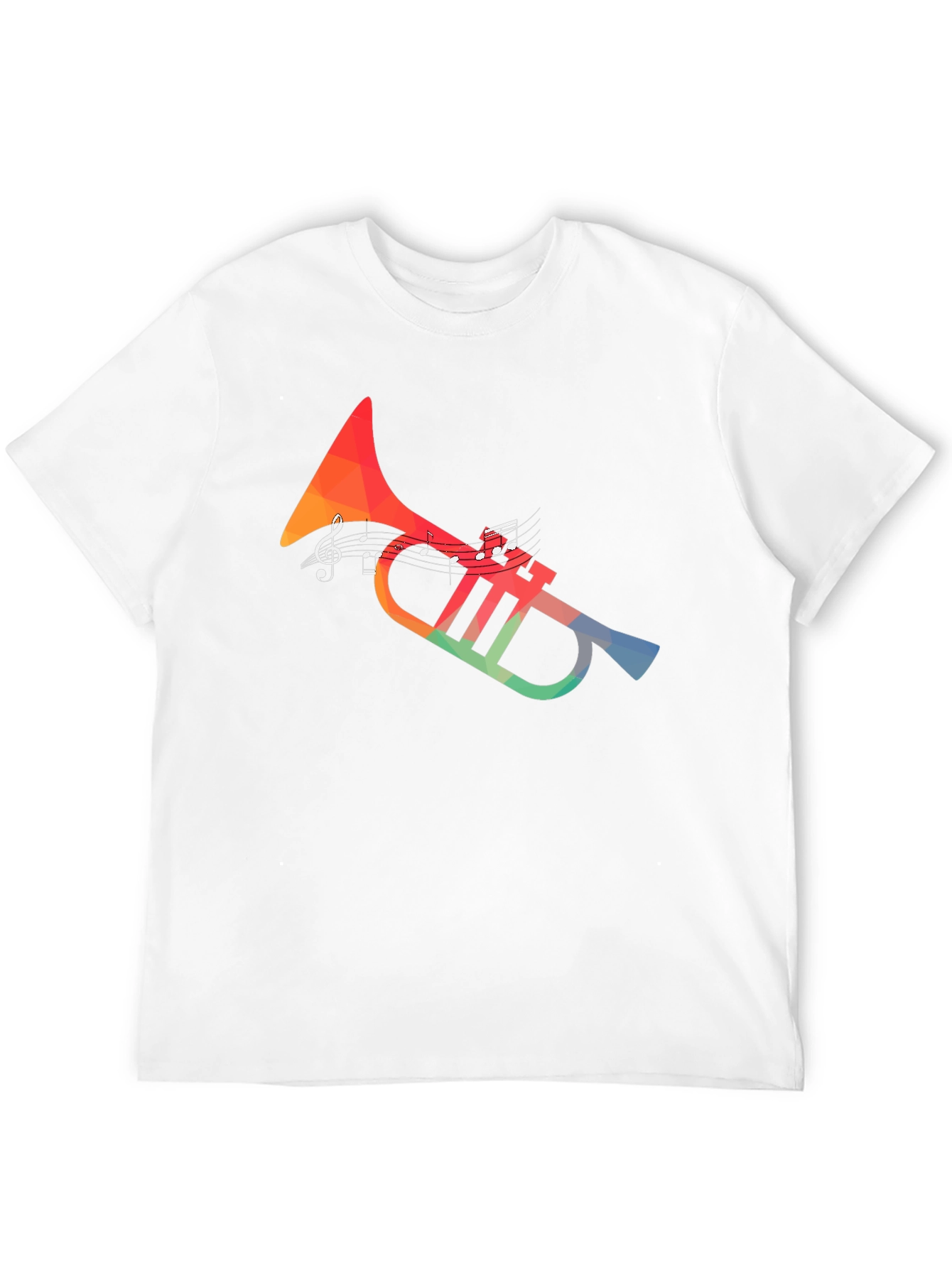 Musical Trumpet Graphic Tee - Black Cotton Blend Shirt