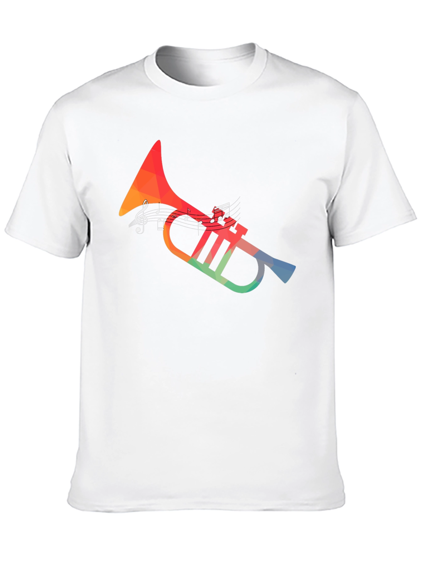 Musical Trumpet Graphic Tee - Black Cotton Blend Shirt