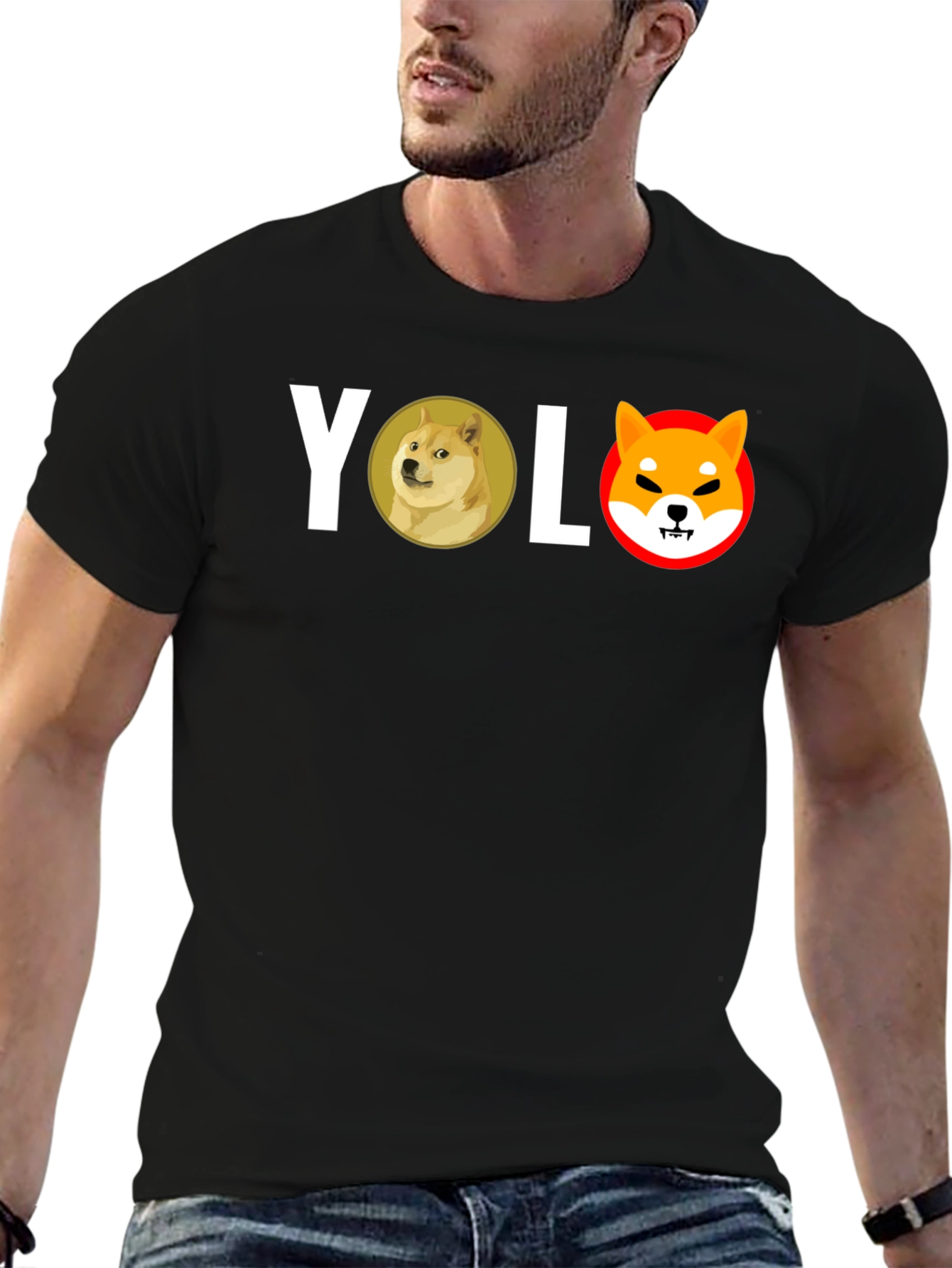 YOLO Doge Shiba Black T-Shirt