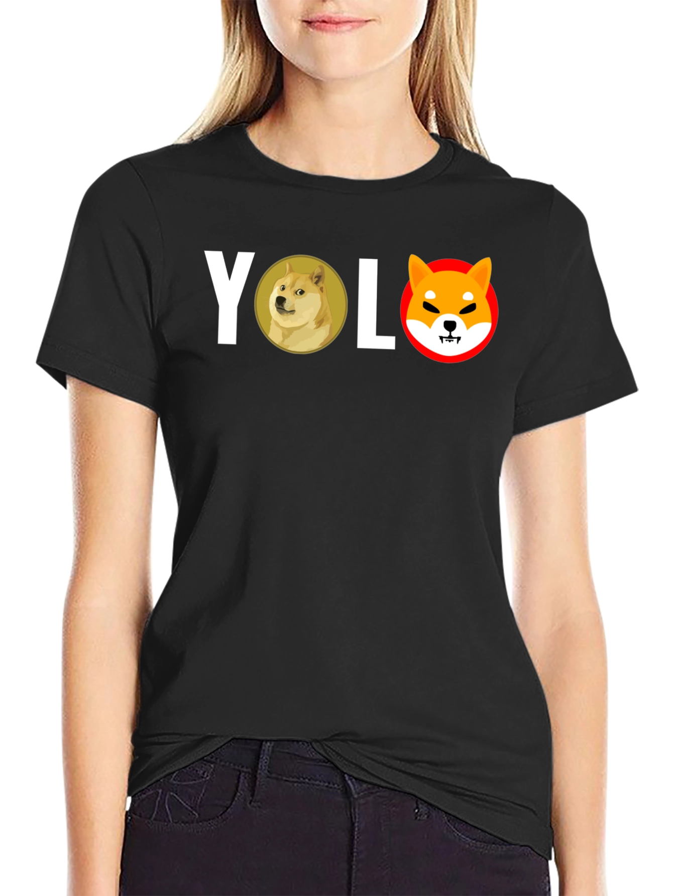 YOLO Doge Shiba Black T-Shirt