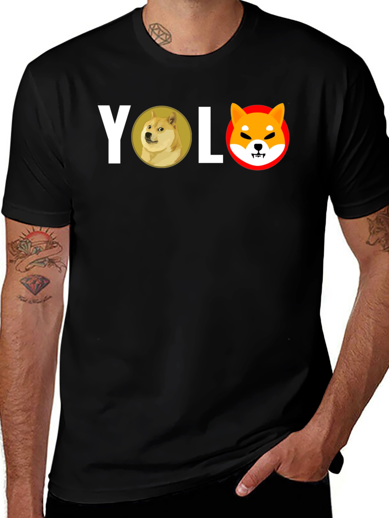 YOLO Doge Shiba Black T-Shirt