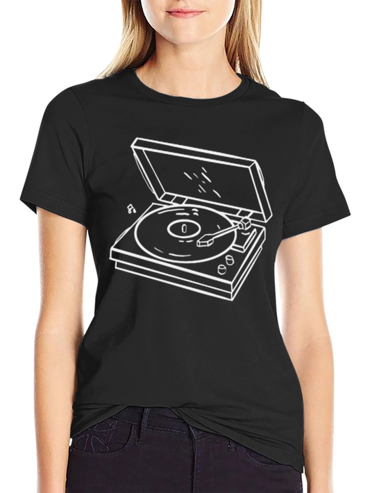Vintage Vinyl Record Player T-Shirt - Retro Style