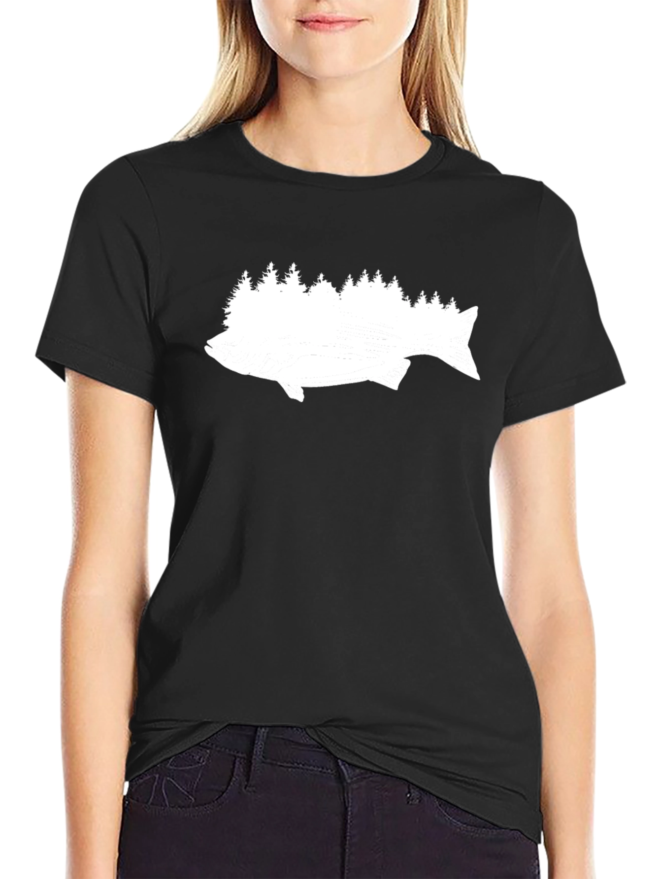 Fish and Forest Black Tee
