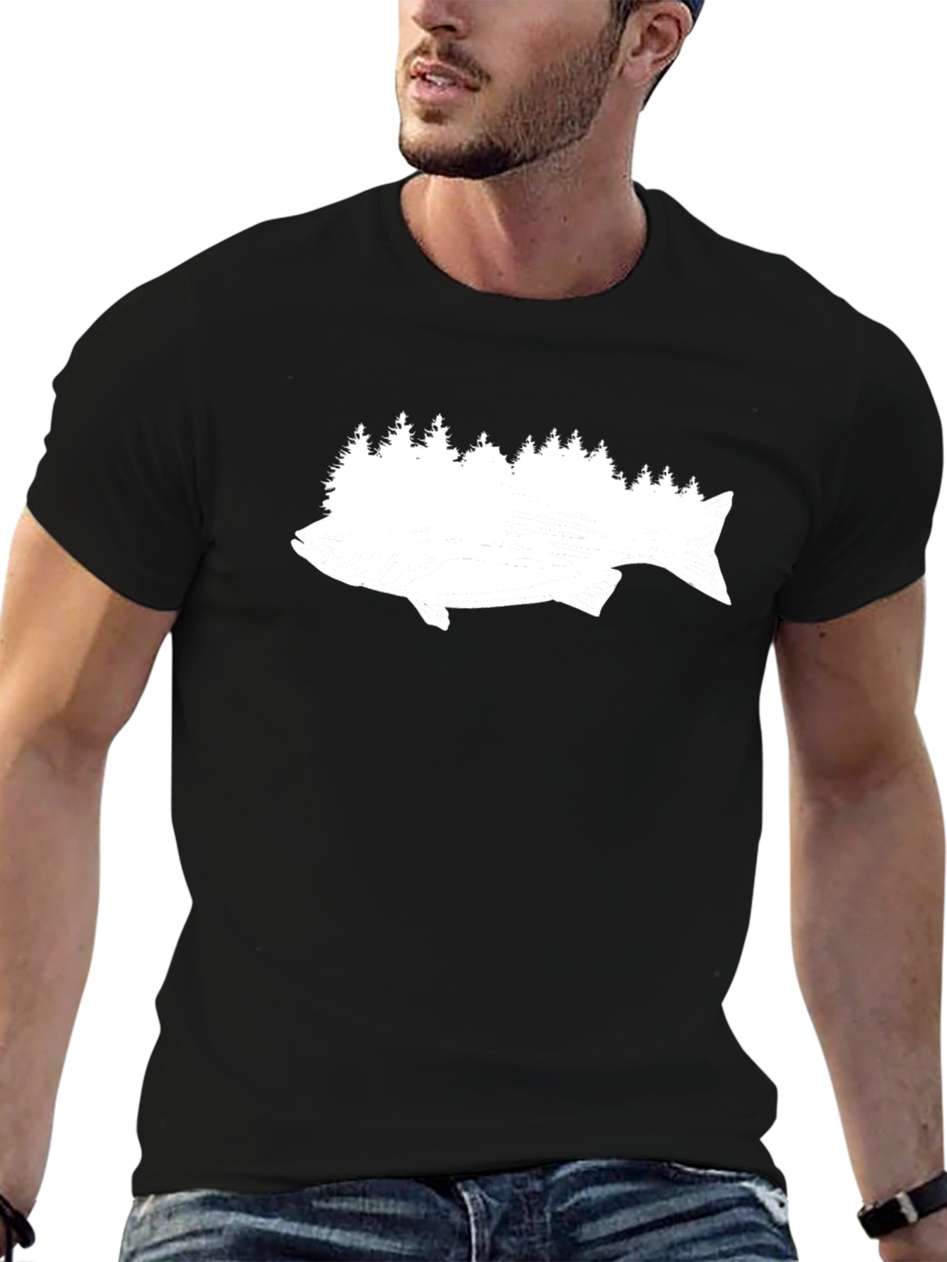 Fish and Forest Black Tee