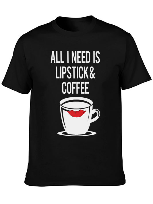 Lipstick & Coffee Graphic T-Shirt