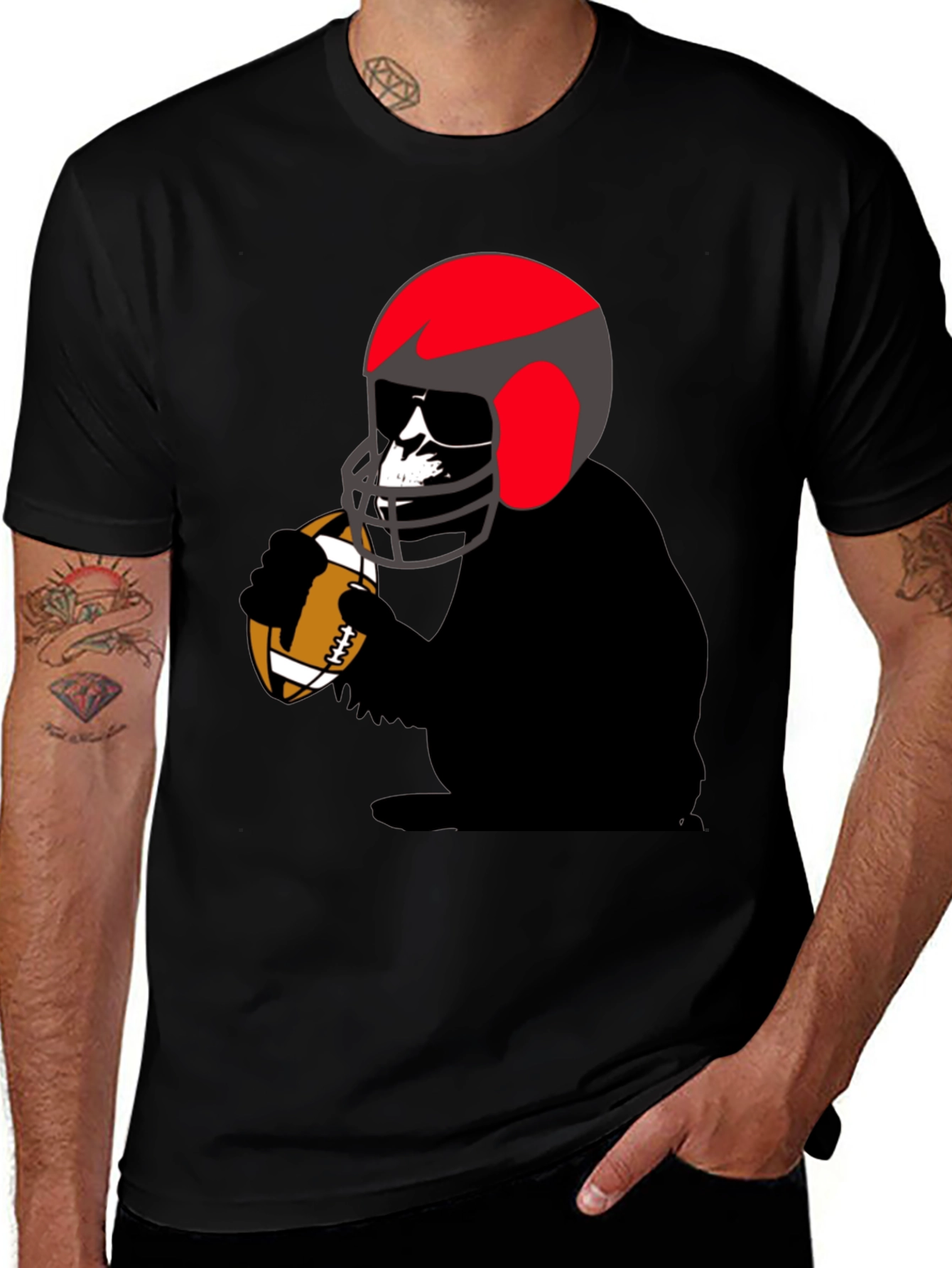 Football Gorilla Graphic T-Shirt