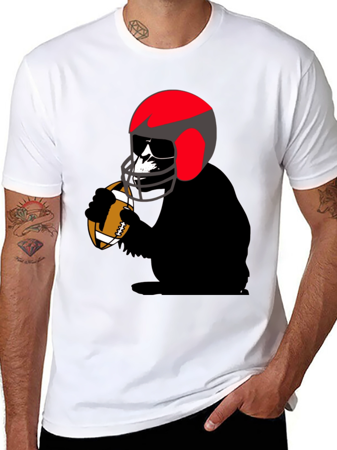 Football Gorilla Graphic T-Shirt