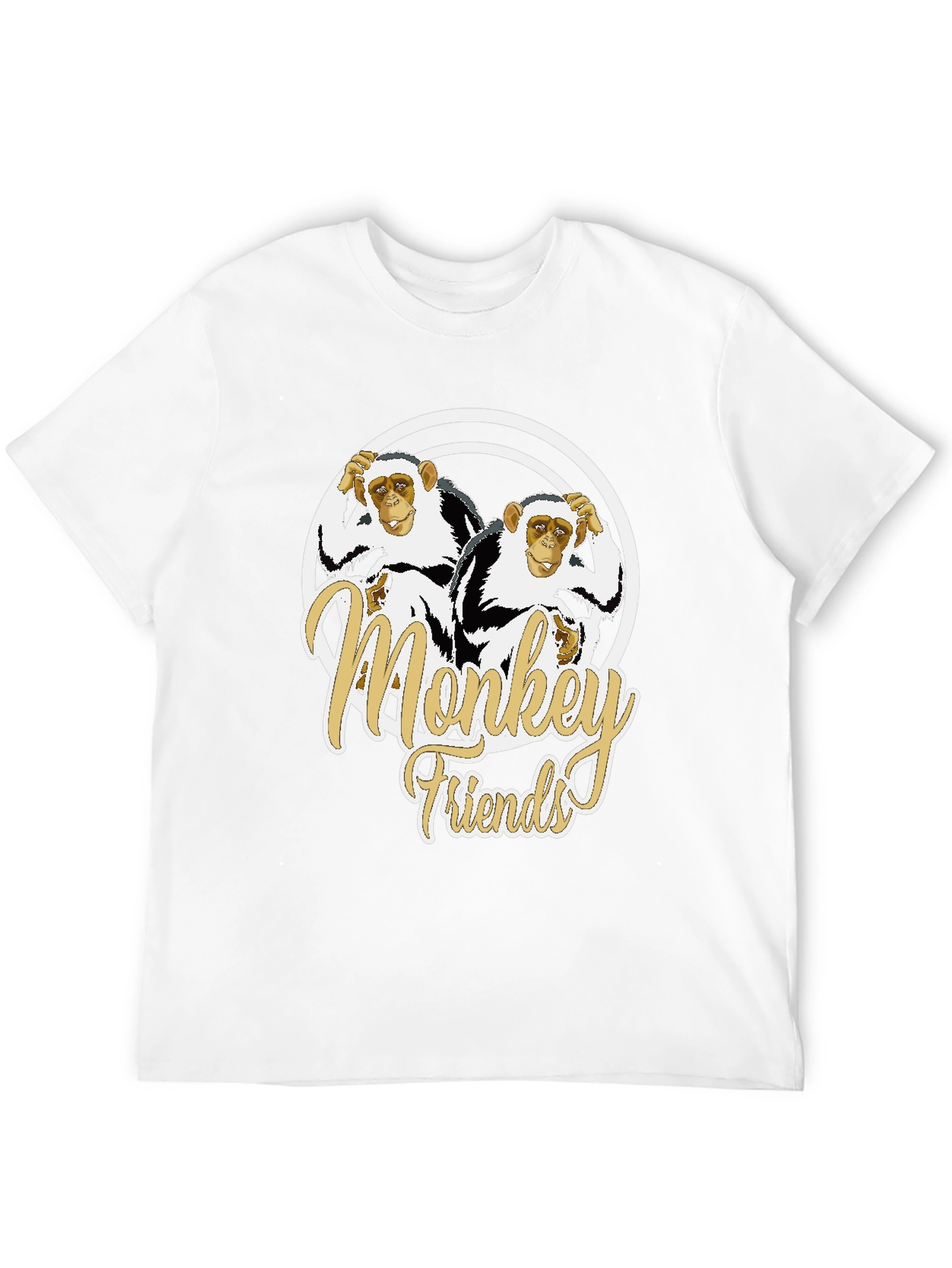 Monkey Friends Graphic T-Shirt - Black