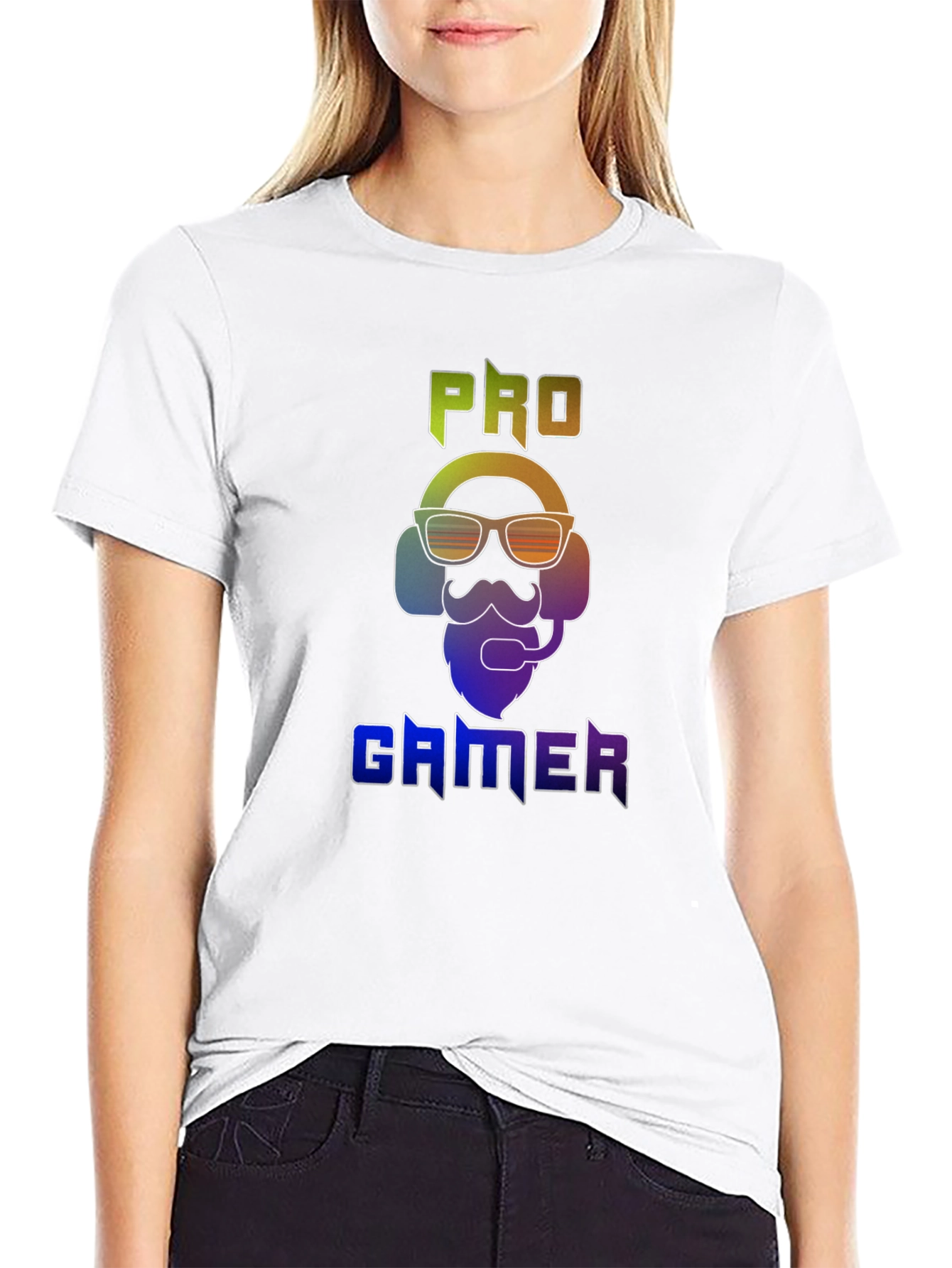 Pro Gamer T-Shirt - Gaming Headset & Beard Design
