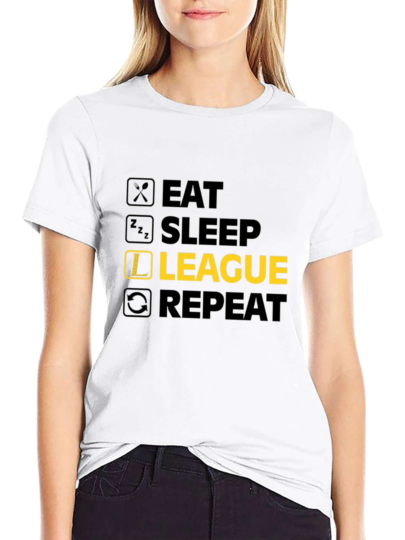 Eat Sleep League Repeat Graphic Tee