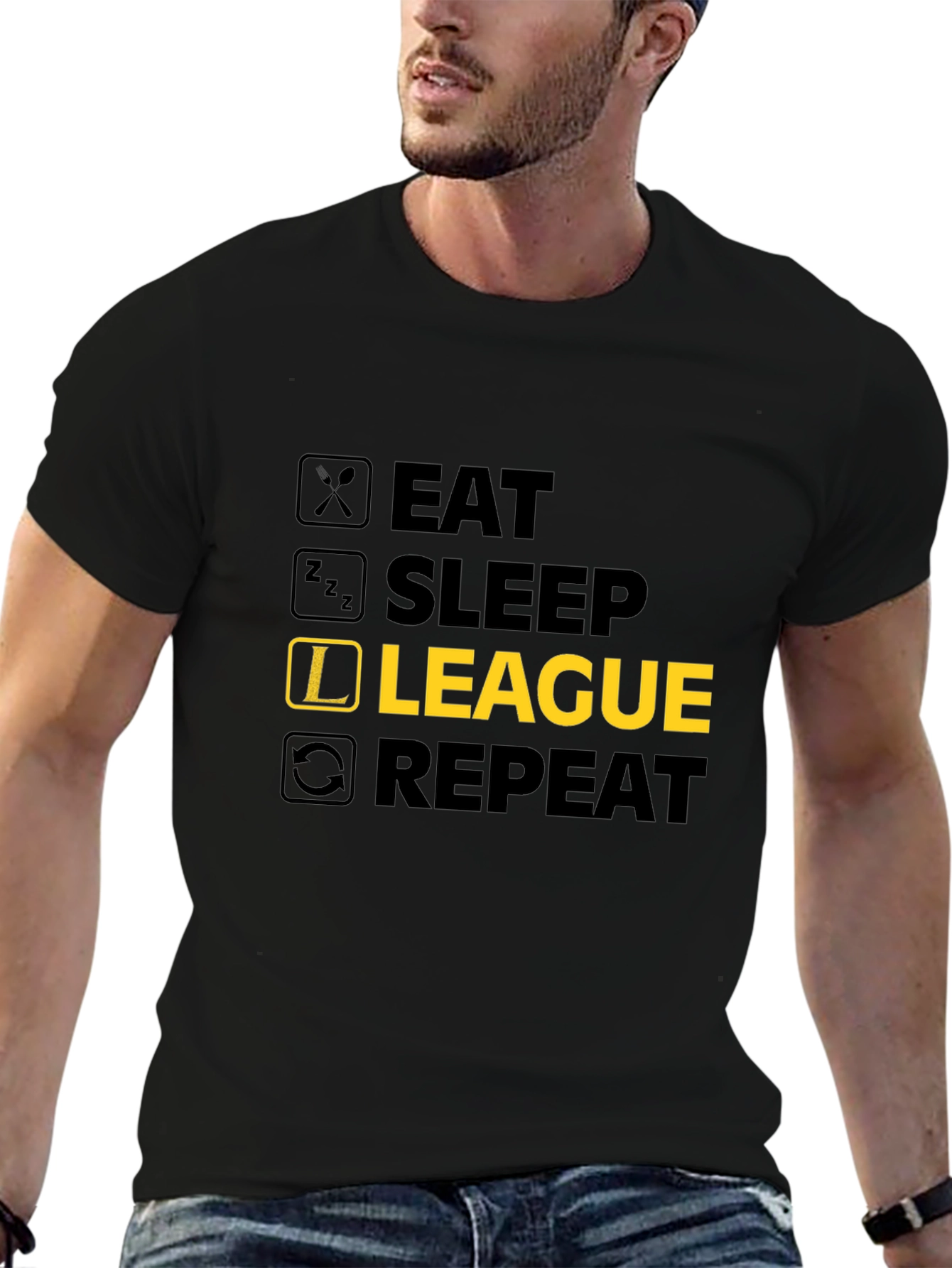 Eat Sleep League Repeat Graphic Tee