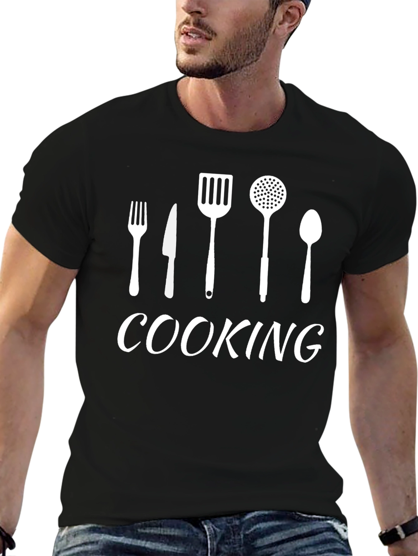 Cooking Utensil Graphic Tee - Black