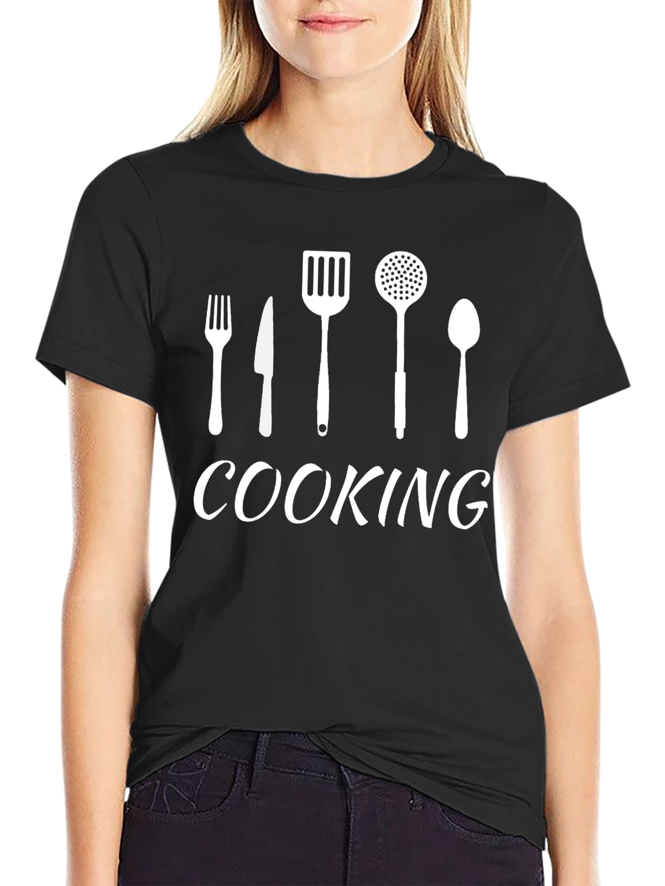 Cooking Utensil Graphic Tee - Black