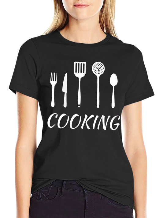 Cooking Utensil Graphic Tee - Black