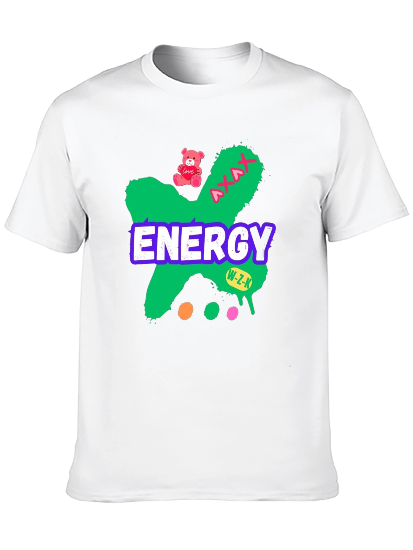 Energy Graphic Tee - Black Cotton Blend Casual T-Shirt