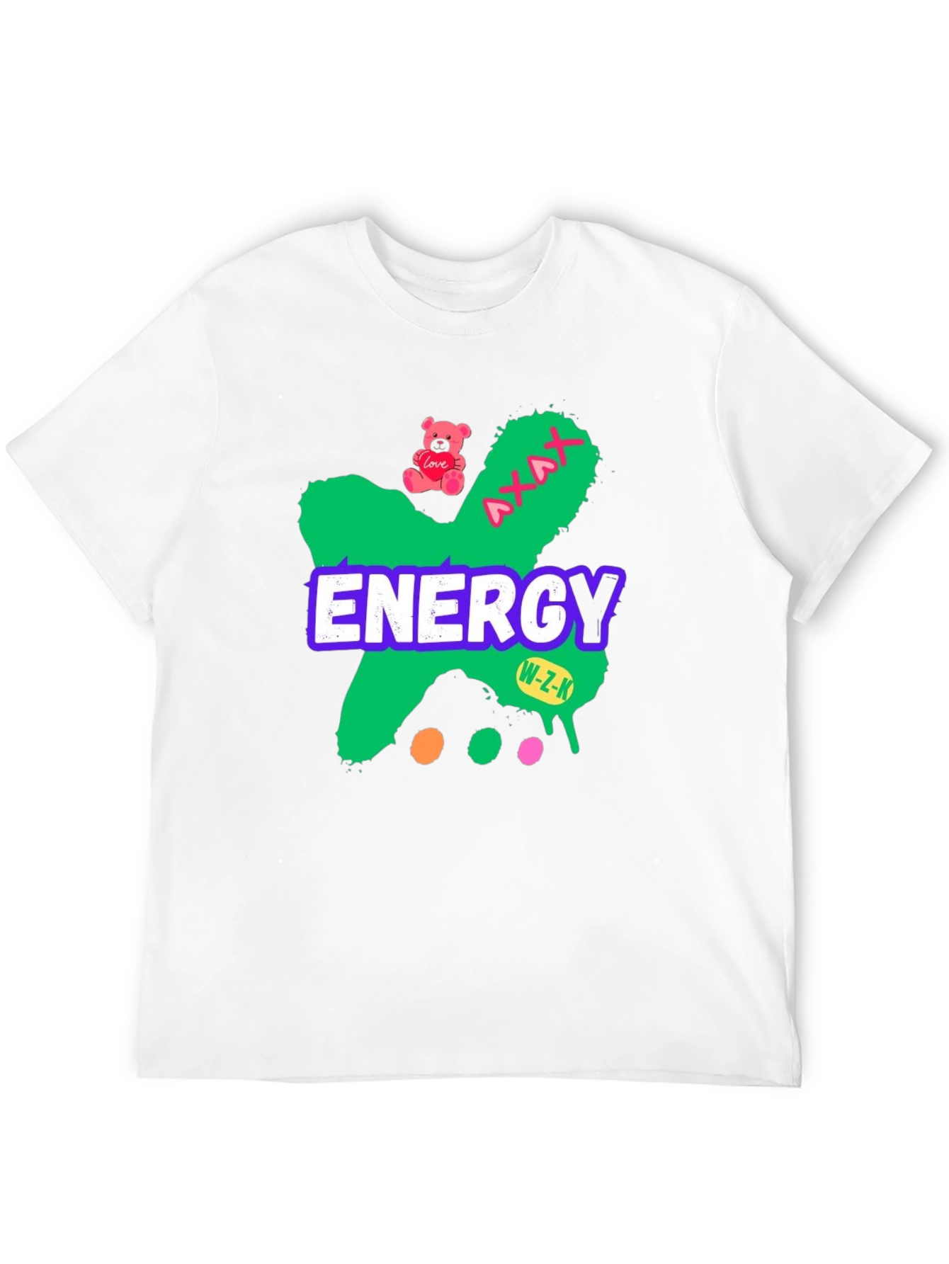 Energy Graphic Tee - Black Cotton Blend Casual T-Shirt