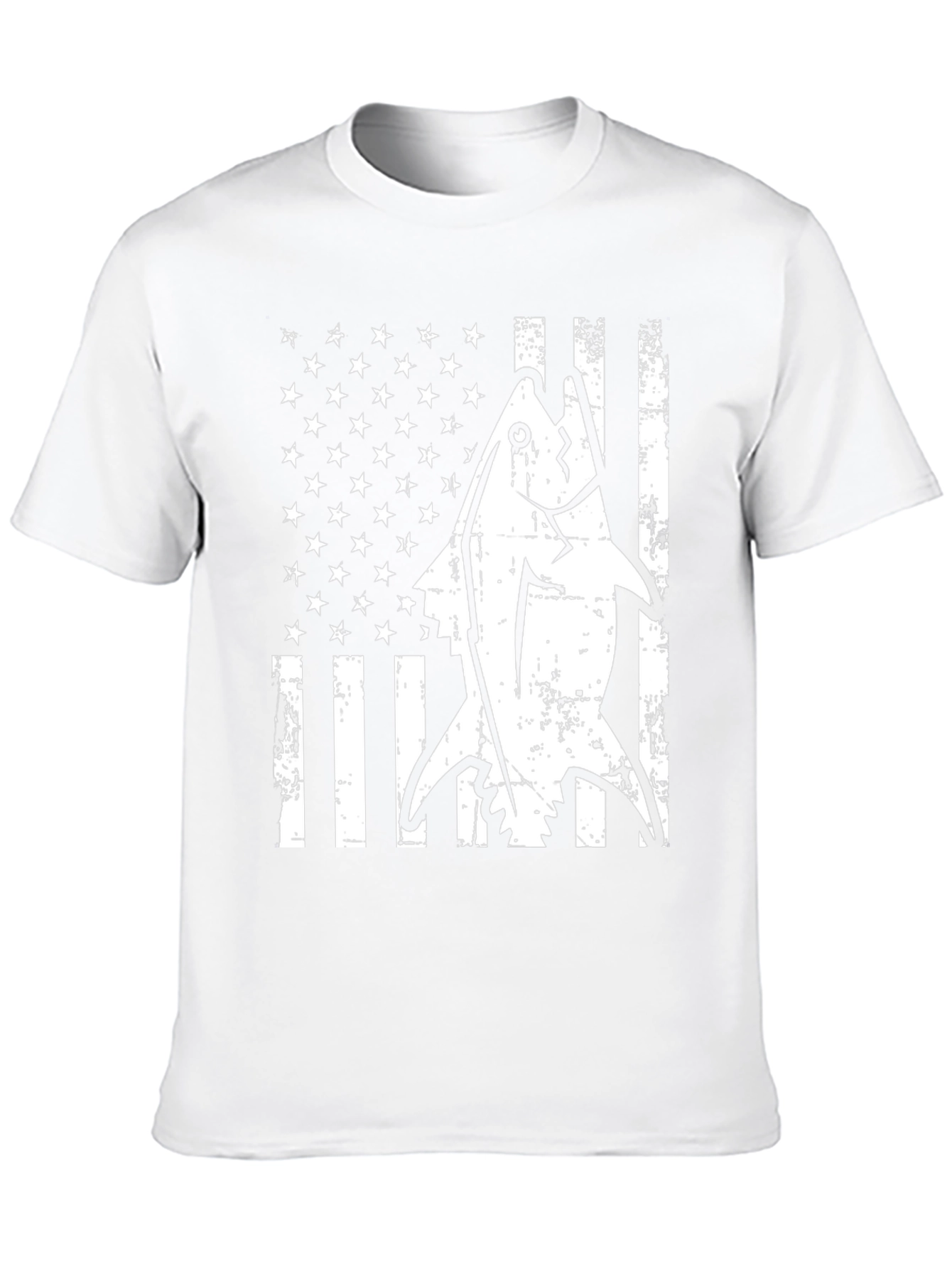 American Flag Tuna Fish Graphic T-Shirt