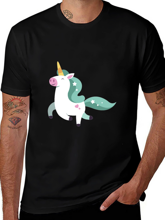 Unicorn Graphic Tee - Black Cotton Blend