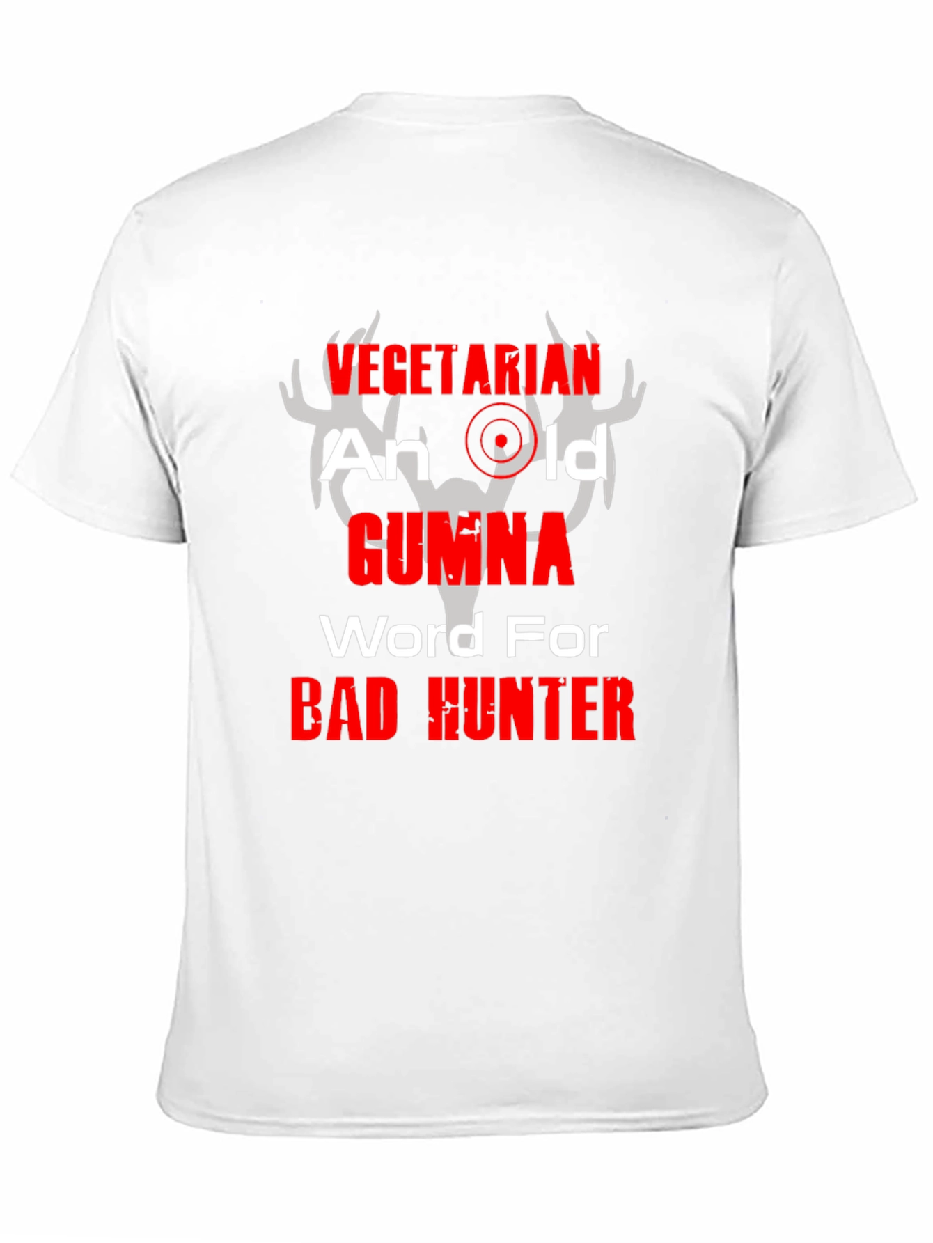 Vegetarian Bad Hunter Graphic T-Shirt Humor Tee