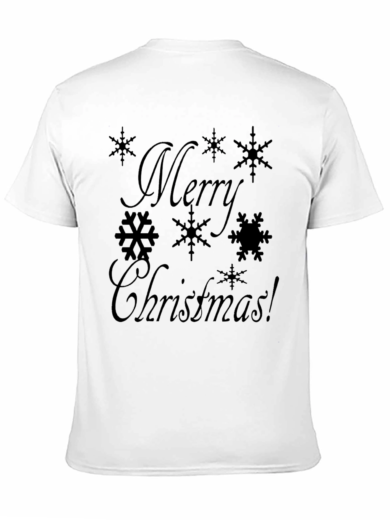 Merry Christmas Snowflake Tee - Black Graphic T-Shirt