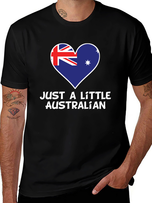Just A Little Australian T-Shirt - Heart Flag Design