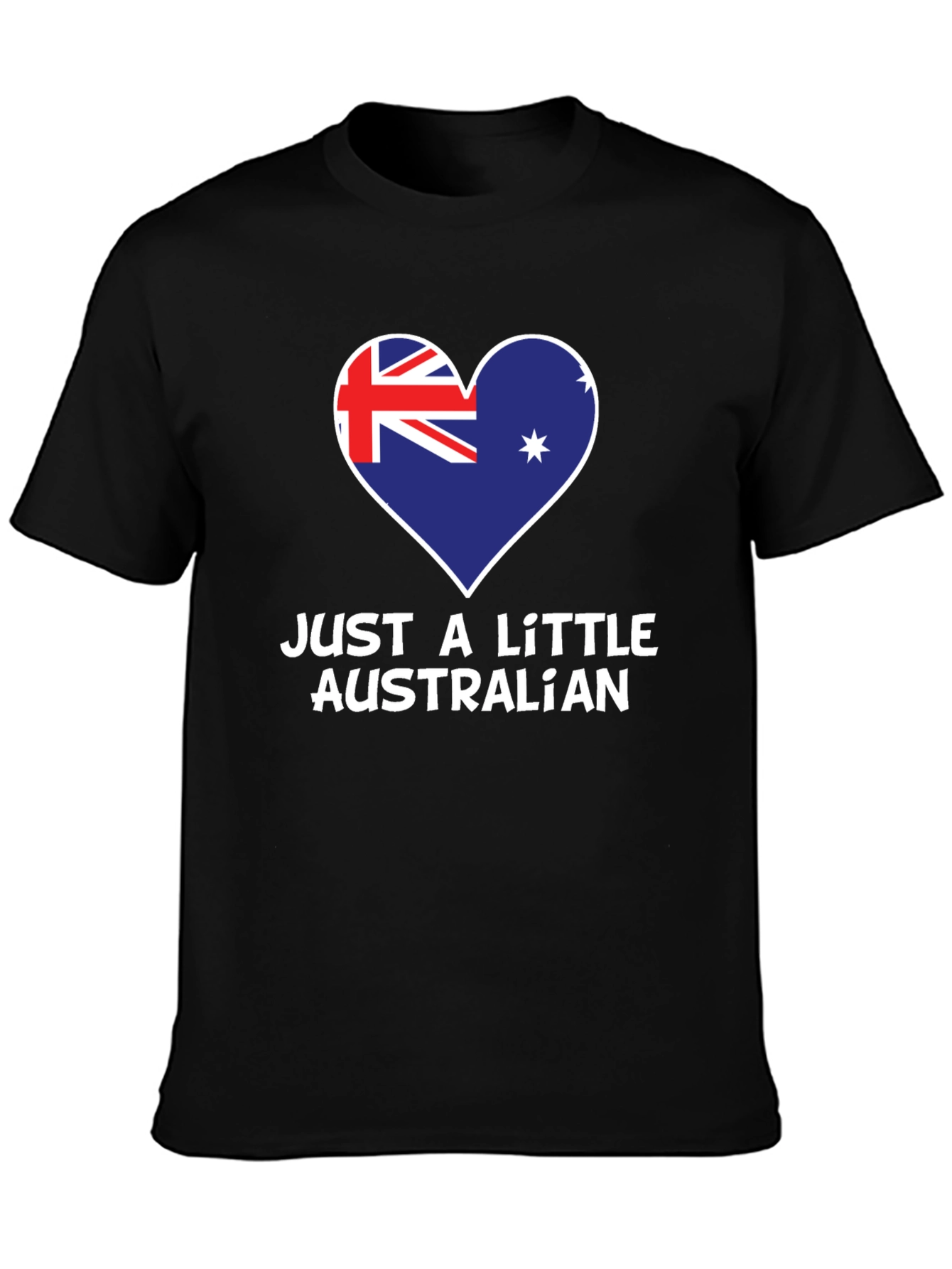 Just A Little Australian T-Shirt - Heart Flag Design