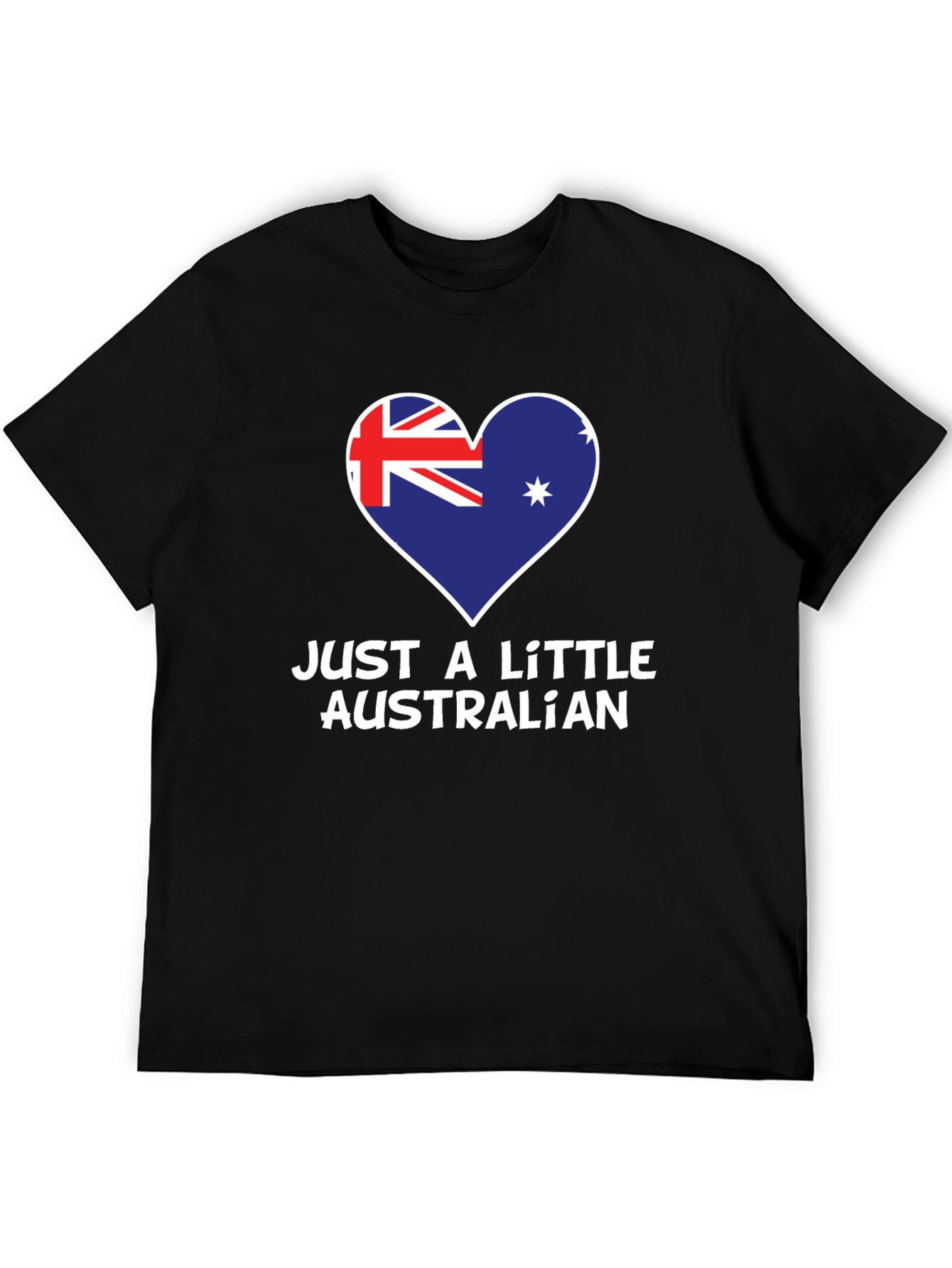 Just A Little Australian T-Shirt - Heart Flag Design