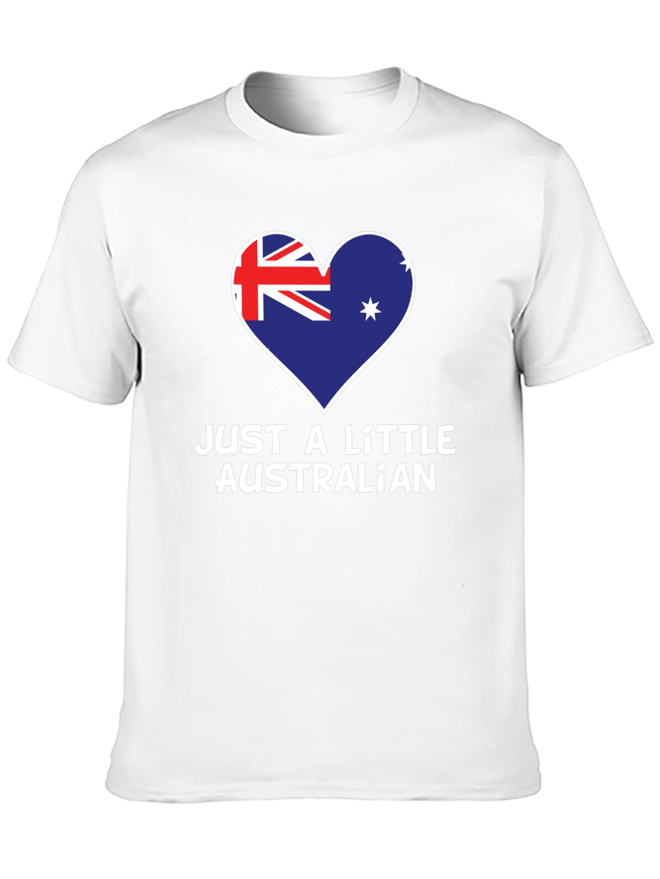 Just A Little Australian T-Shirt - Heart Flag Design