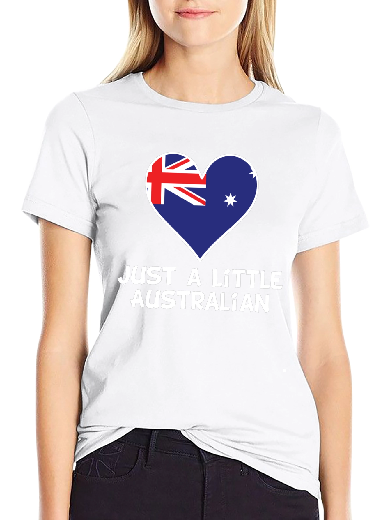 Just A Little Australian T-Shirt - Heart Flag Design