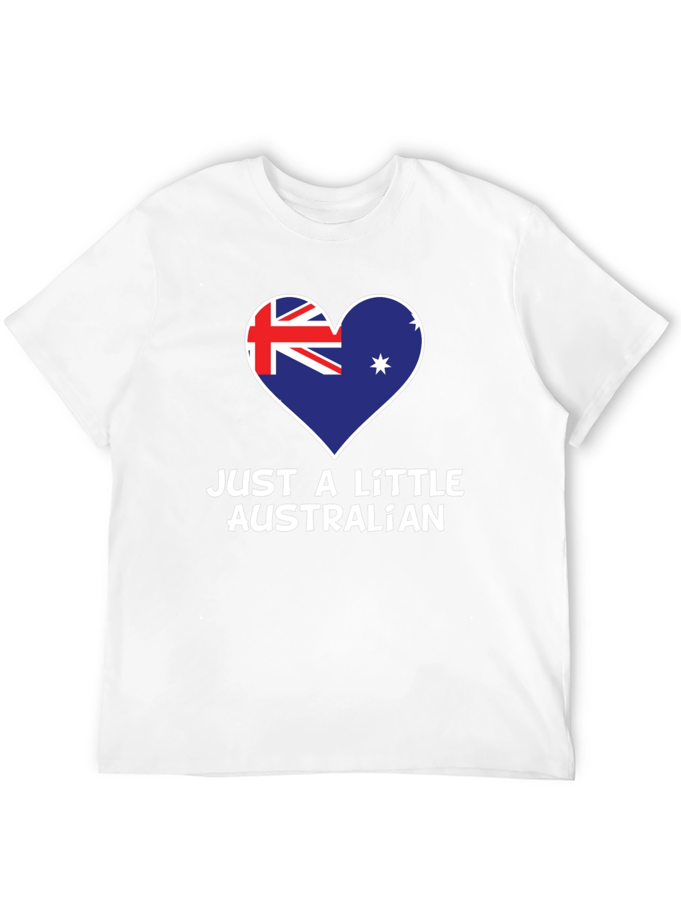 Just A Little Australian T-Shirt - Heart Flag Design