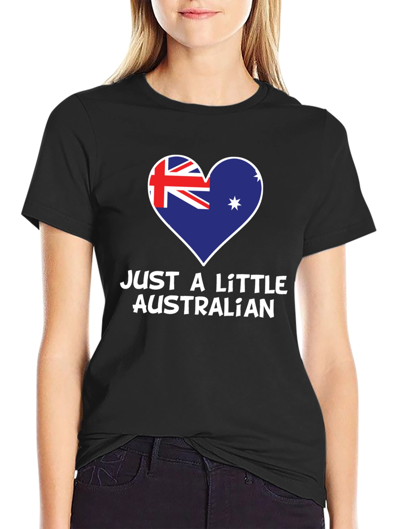 Just A Little Australian T-Shirt - Heart Flag Design