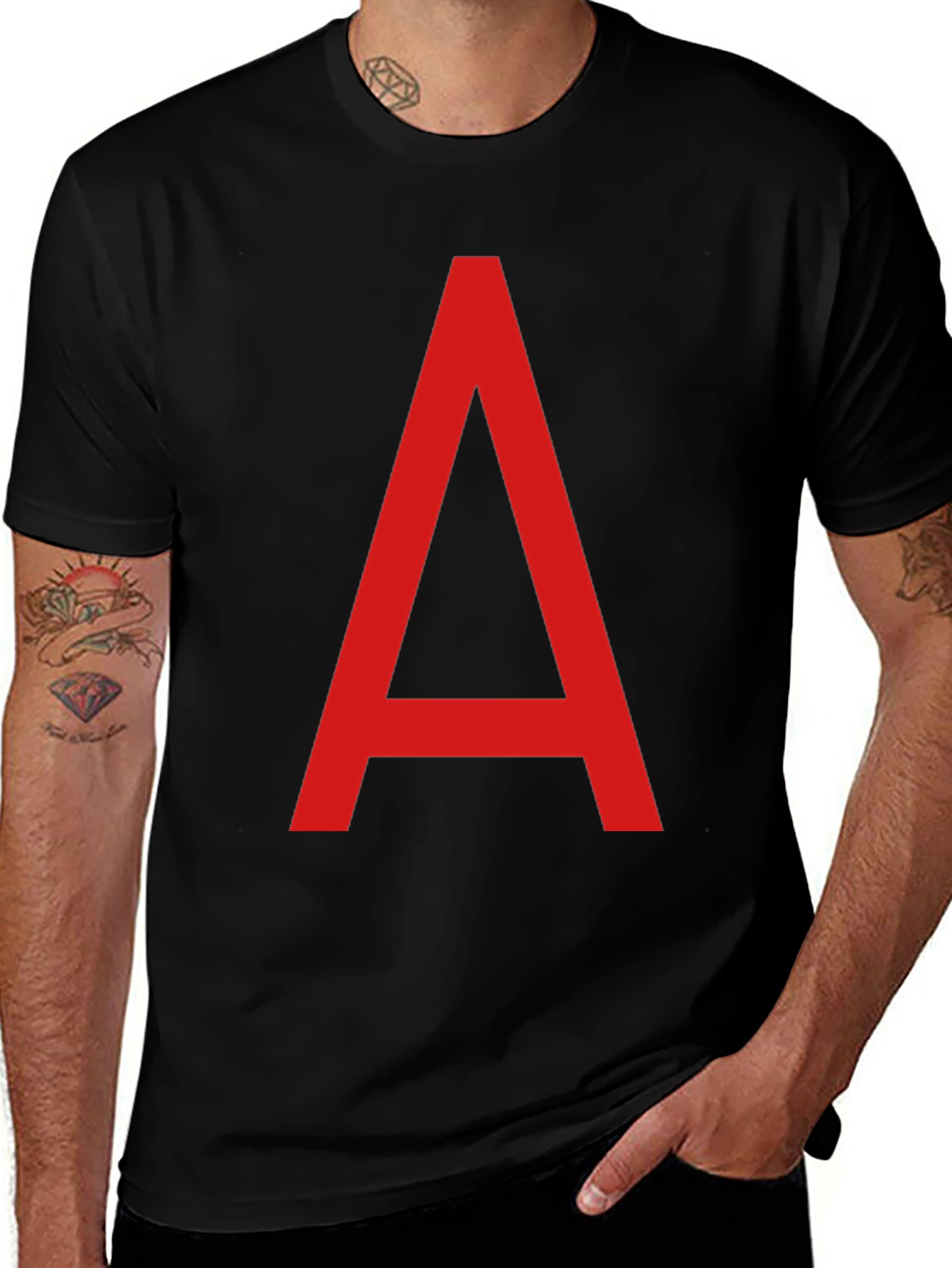 Bold Letter Tee - Classic Crew Neck T-Shirt
