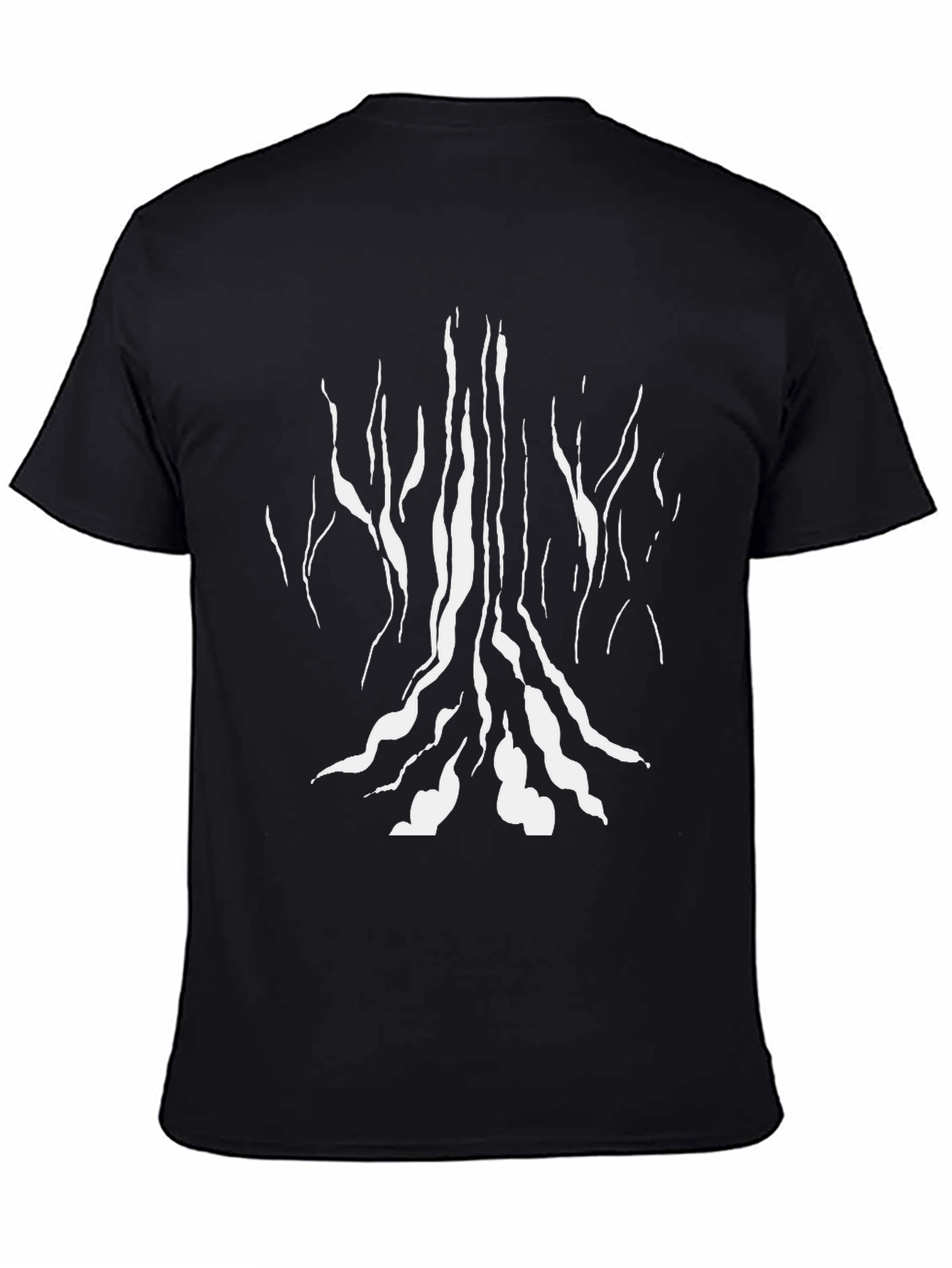 Abstract Tree Design Black T-Shirt