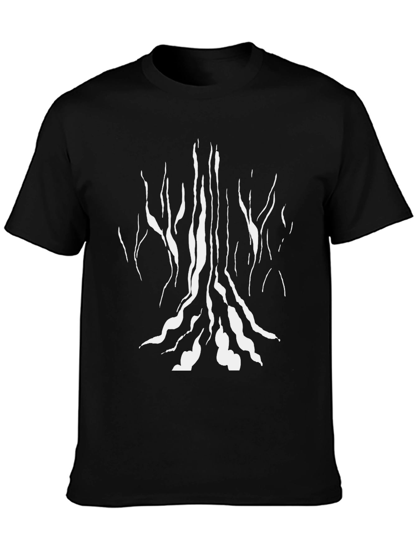 Abstract Tree Design Black T-Shirt