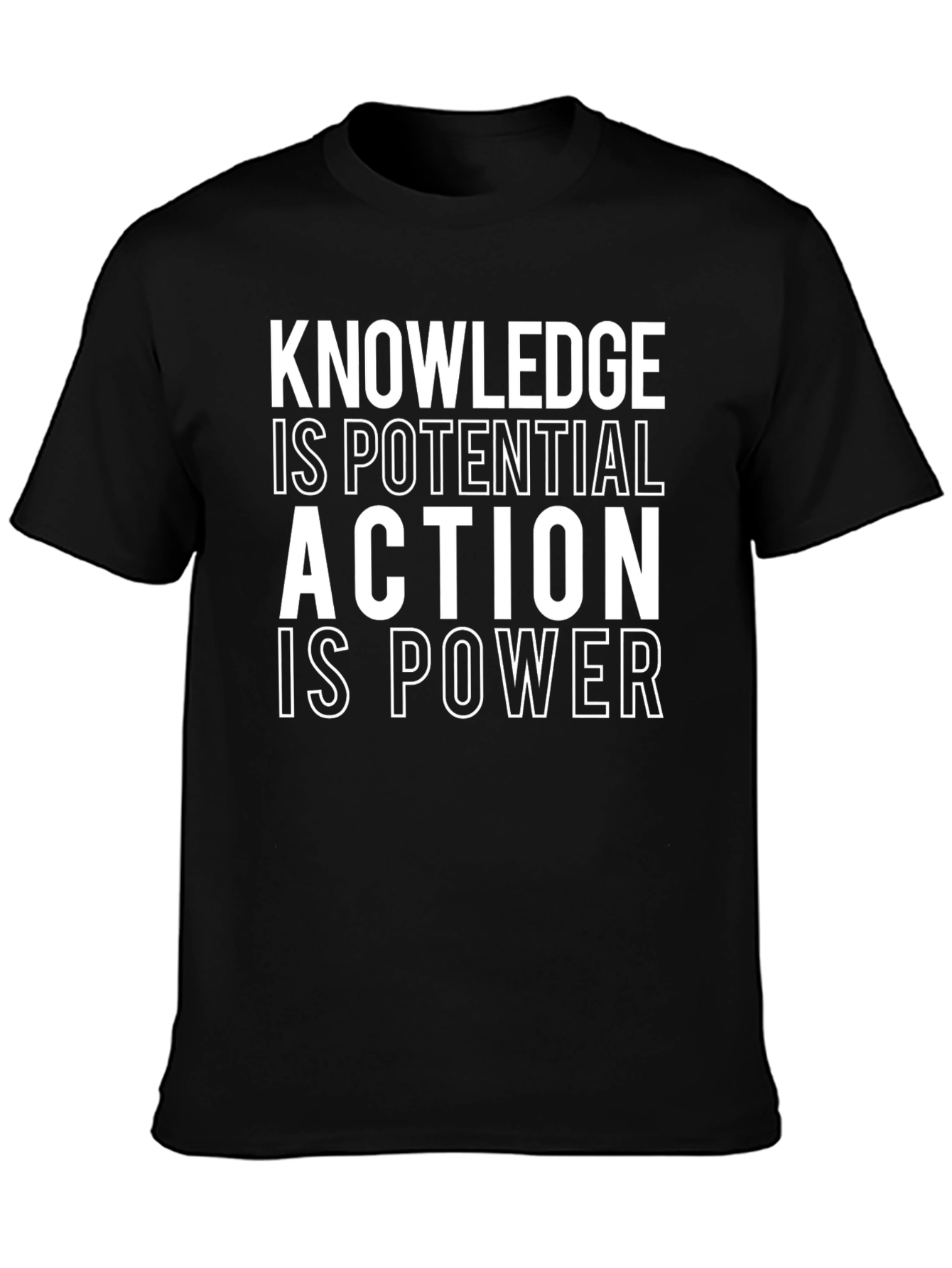 Knowledge is Power Black Graphic T-Shirt