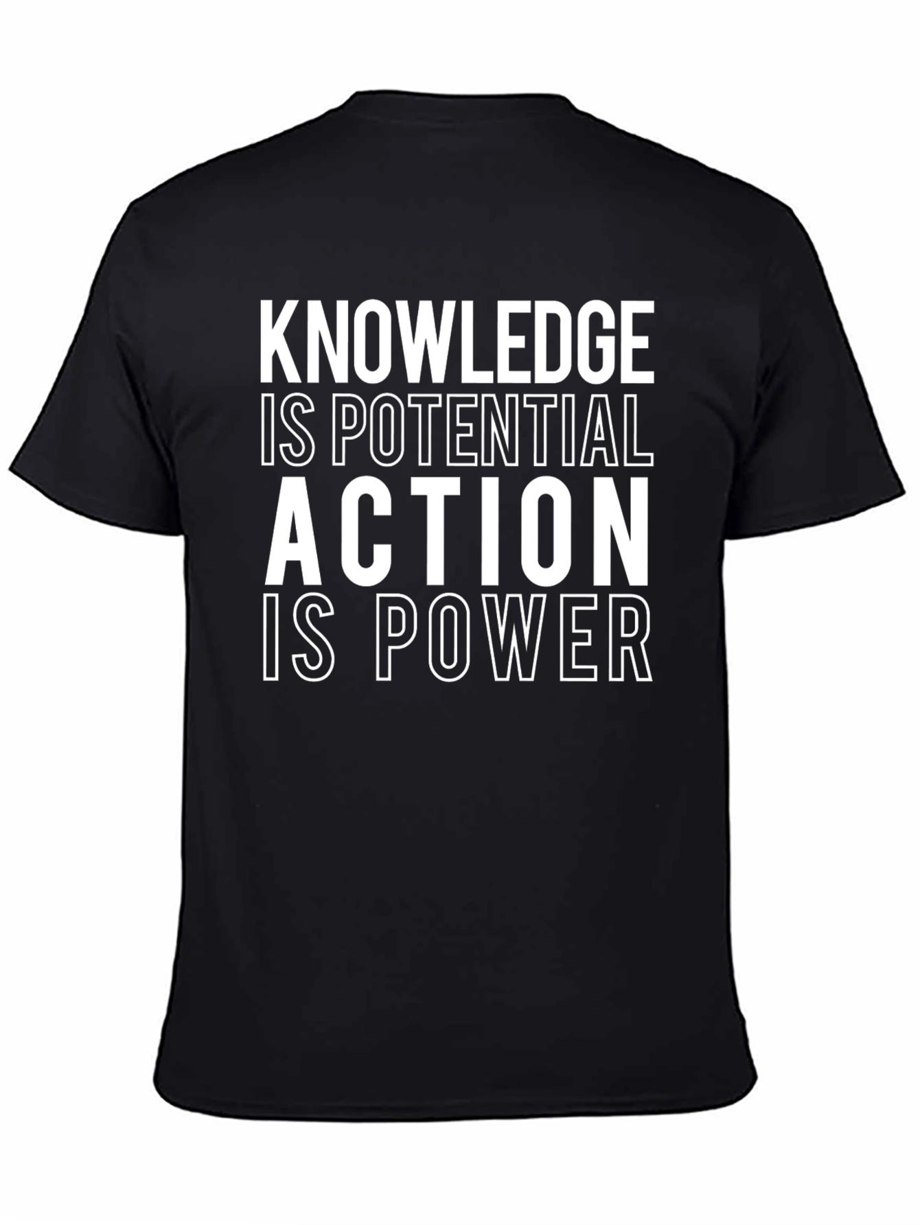 Knowledge is Power Black Graphic T-Shirt