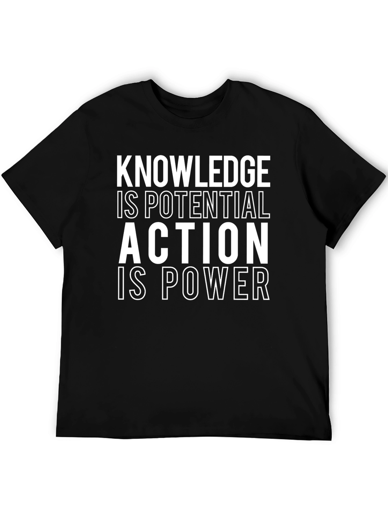 Knowledge is Power Black Graphic T-Shirt