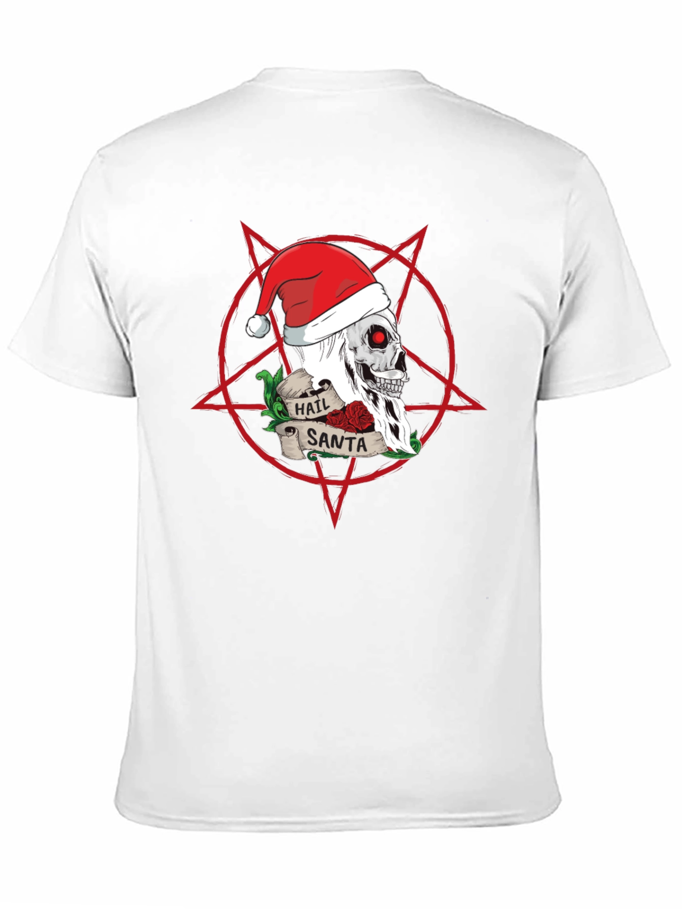 Hail Santa Skull Christmas Graphic T-Shirt