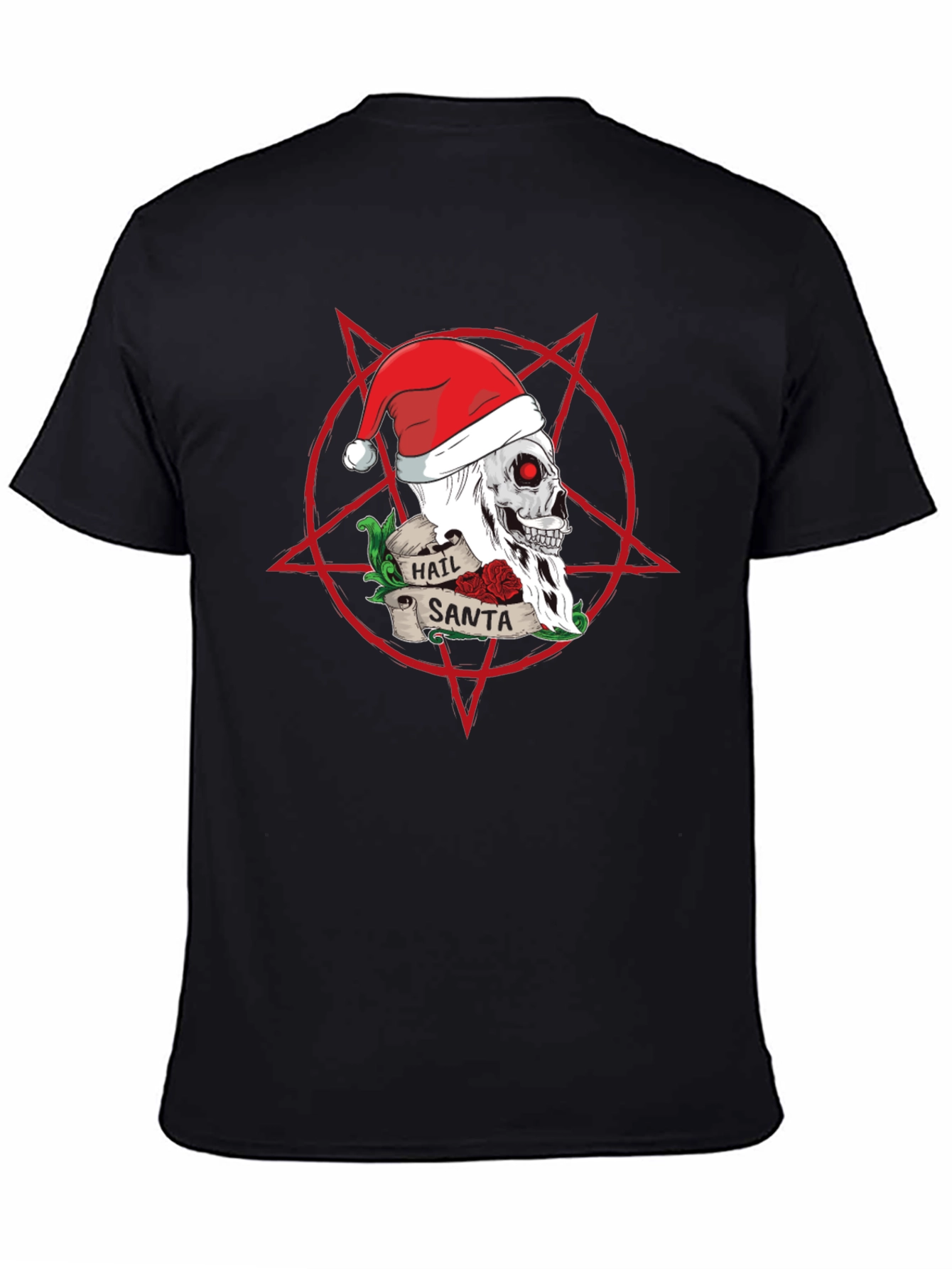 Hail Santa Skull Christmas Graphic T-Shirt