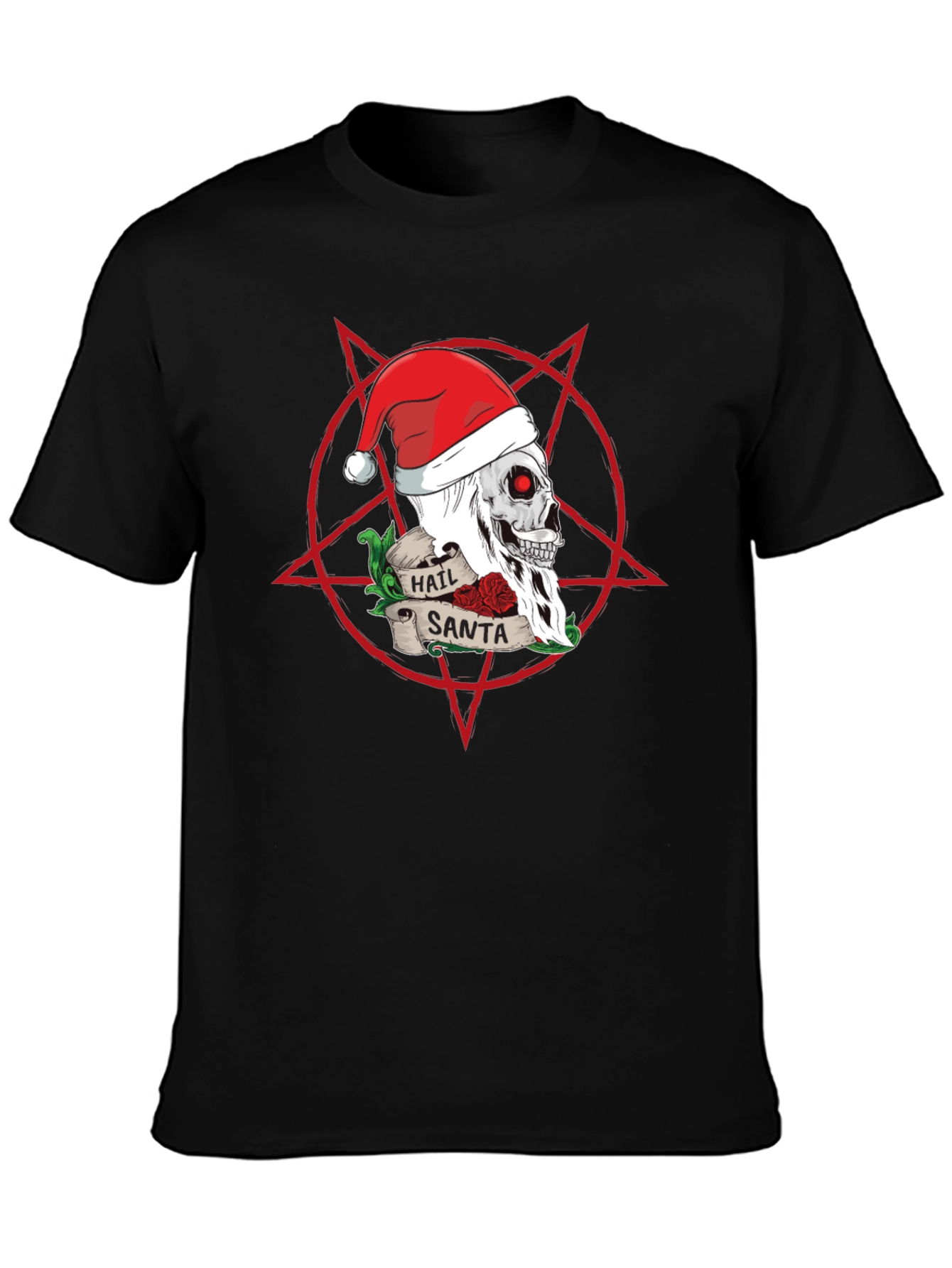 Hail Santa Skull Christmas Graphic T-Shirt