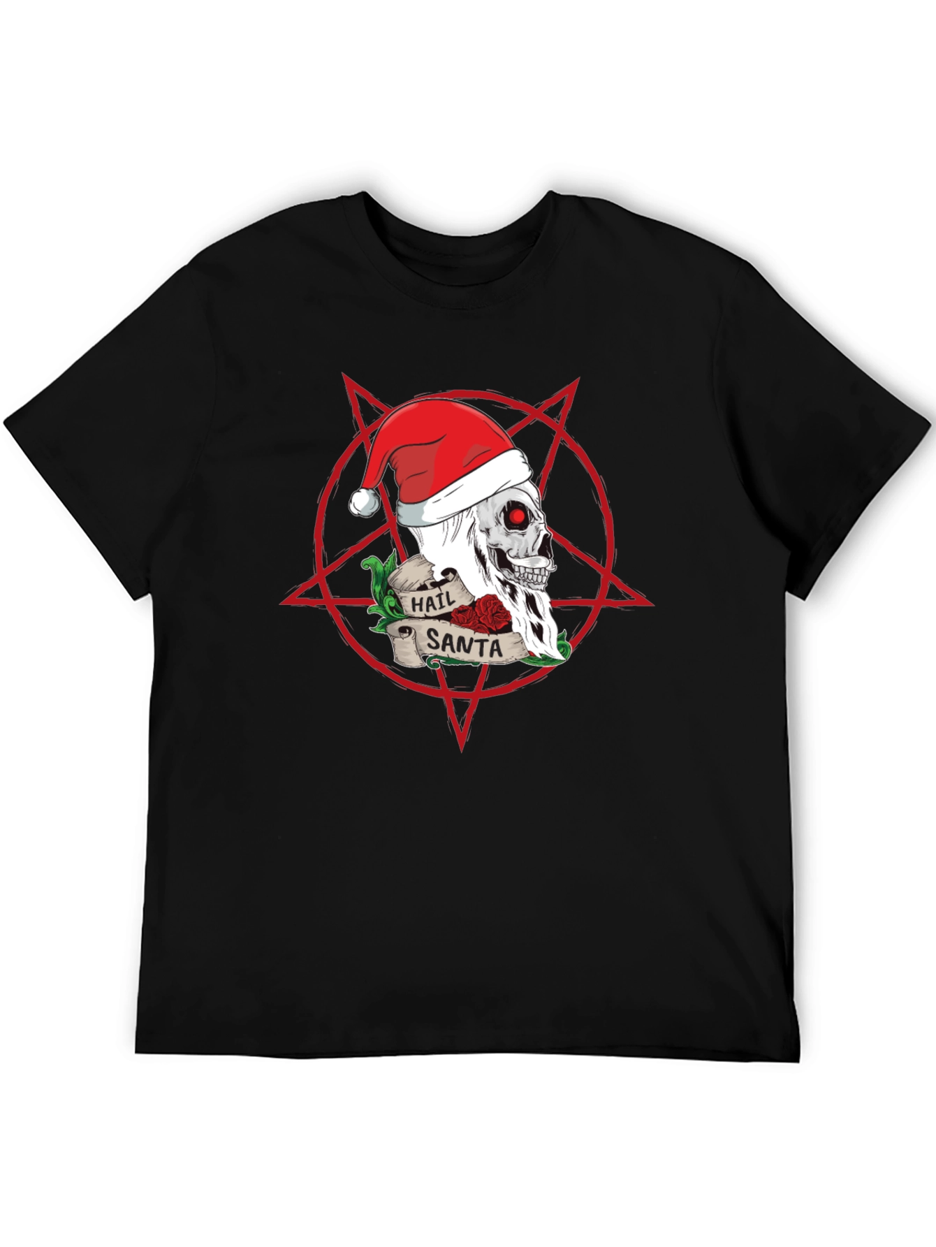 Hail Santa Skull Christmas Graphic T-Shirt